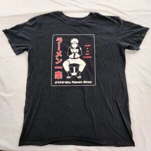 Ichiraku Ramen Best Pleasure Black Short Sleeve Cotton T-Shirt Men's L